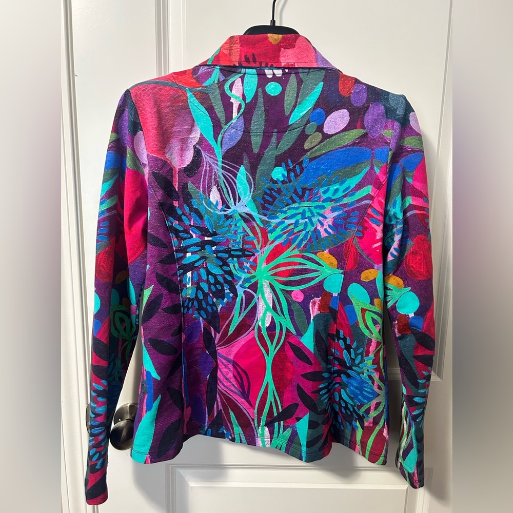 Colorful Floral Print Blazer - Women’s Bright Multi Blazer - Picture 3 of 5